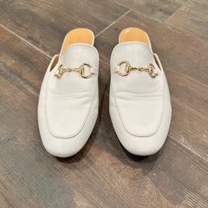 White bit loafer mules
